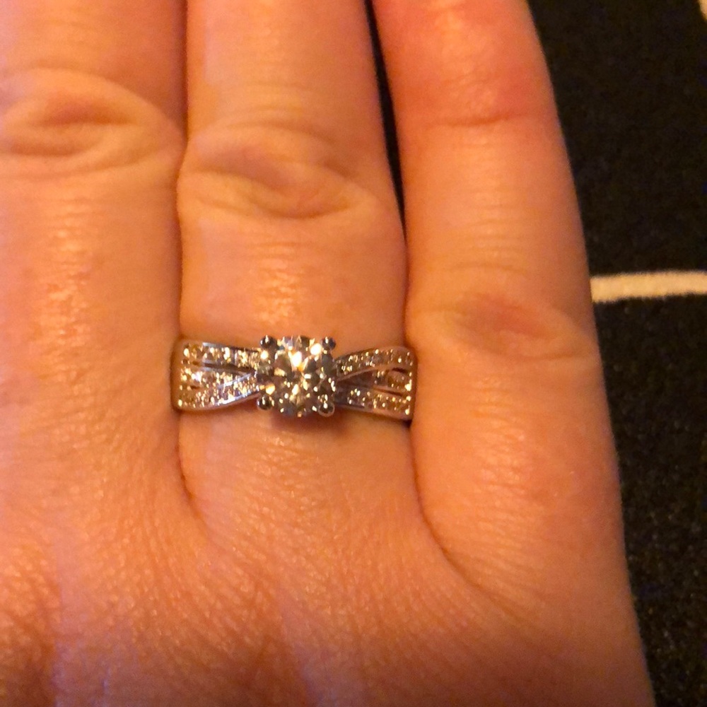 Fragrant jewels ring engagement style. FauxDiamond
